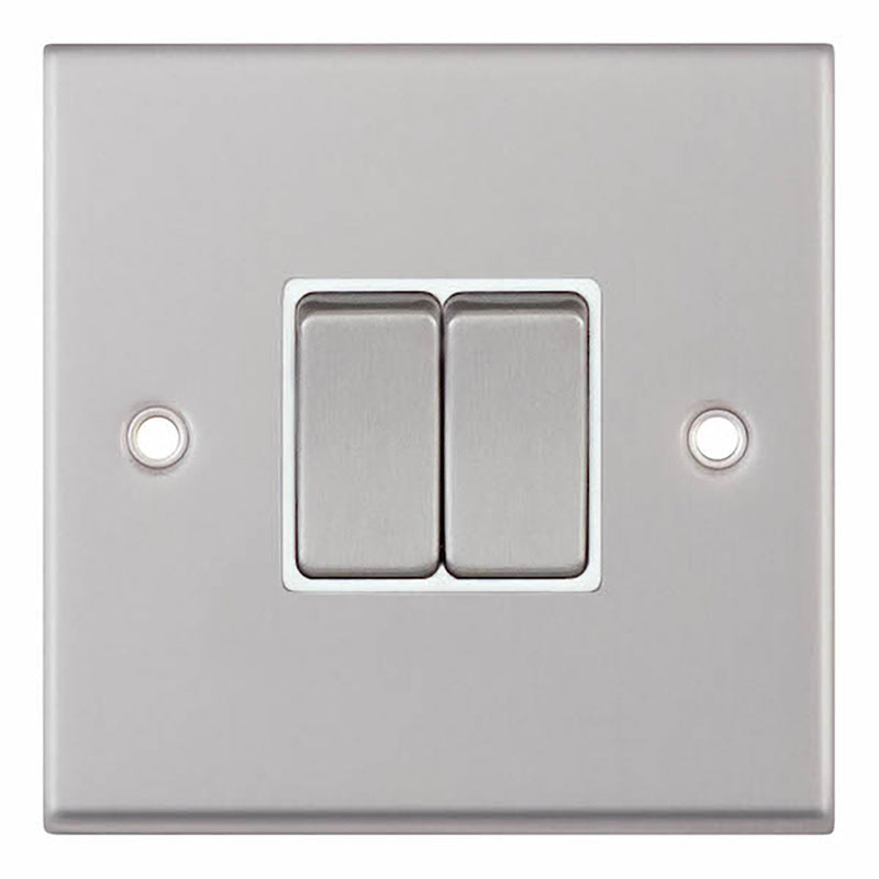 10 Amp Plate Switch – 2 Gang 2 Way White