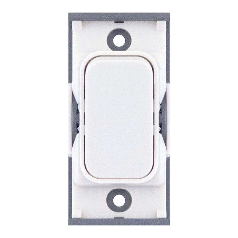 10 Amp 2 Way Modular Switch – White with White Insert
