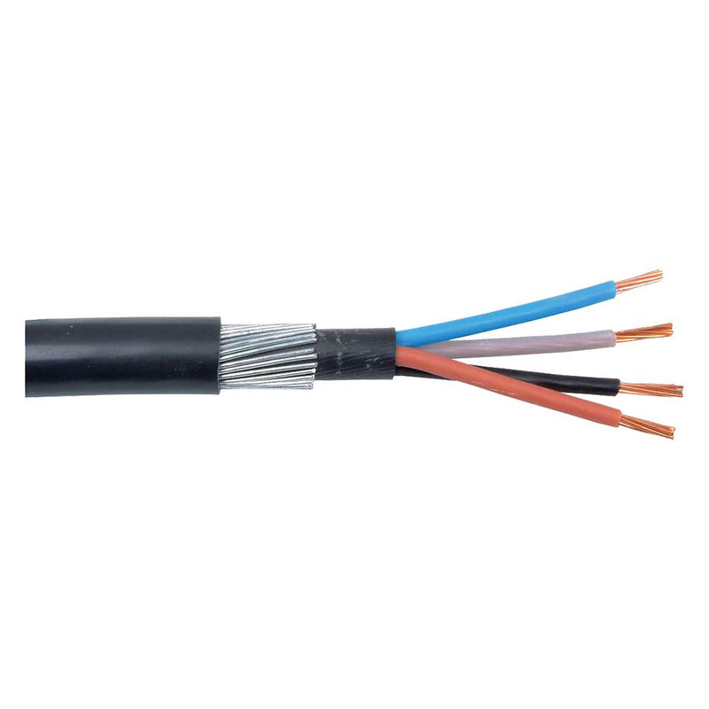 2.5mm 25A 4 Core SWA Steel Wire Armoured Outdoor Cable - 50M Drum