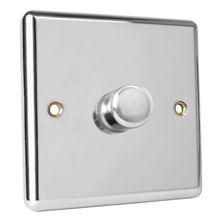 Magna Polished Chrome 1 Gang 2 Way 40-400W Push Dimmer Light Switch