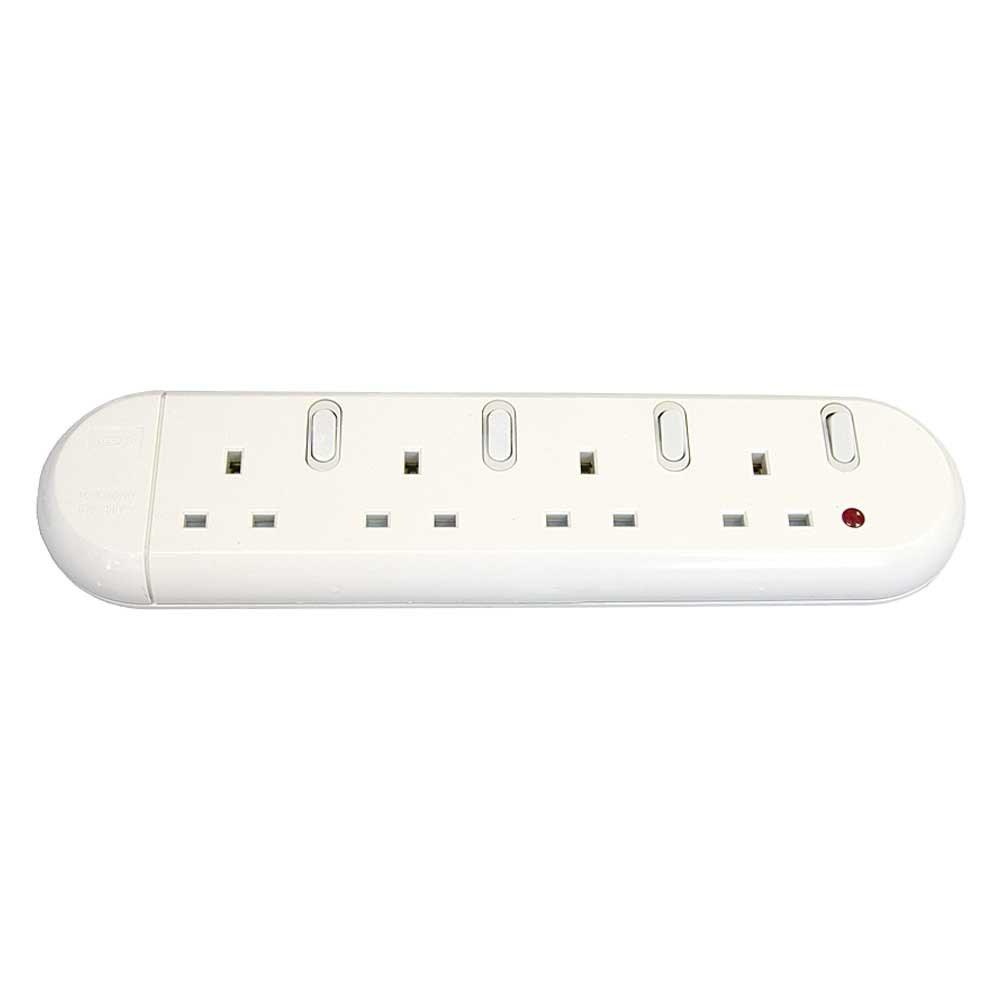 4 Way Trailing Extension Socket with Remote Control c/w Lead