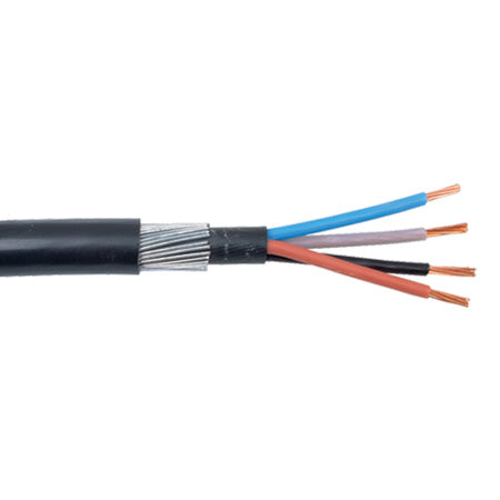 1.5mm 19A 4 Core SWA Steel Wire Armoured Outdoor Cable - Per M