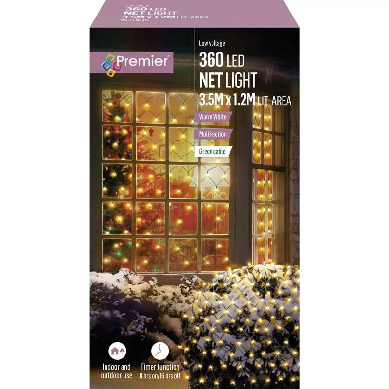 3.5 x 1.2m warm white led net light