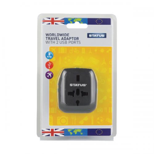 WORLDWIDE TRAVEL ADAPTOR + 2 USB