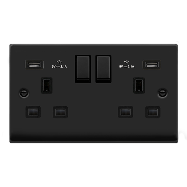 CLICK 2G D/SOCKET W/USB M/BLK