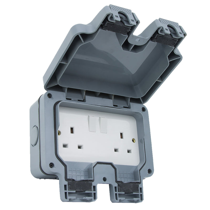 13A 2 Gang Outdoor-IP66 Weatherproof Switched Socket