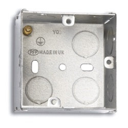 Single Galvanised Metal Recessed Pattress Knockout Back Box - 47mm