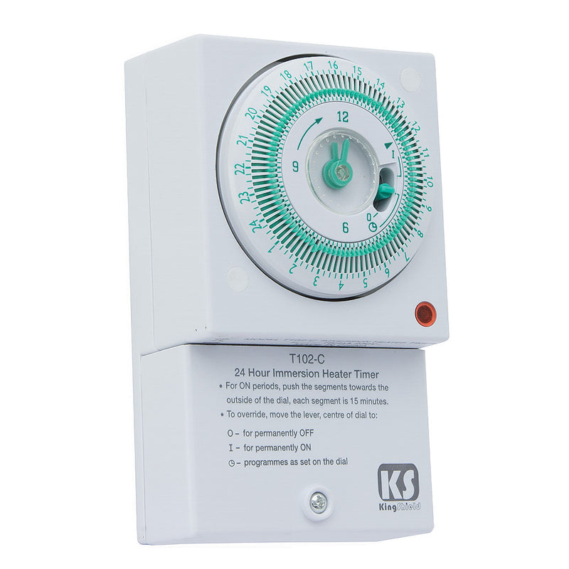 24hr Programmable Analogue Immersion Heater Dual Tariff Timer Switch