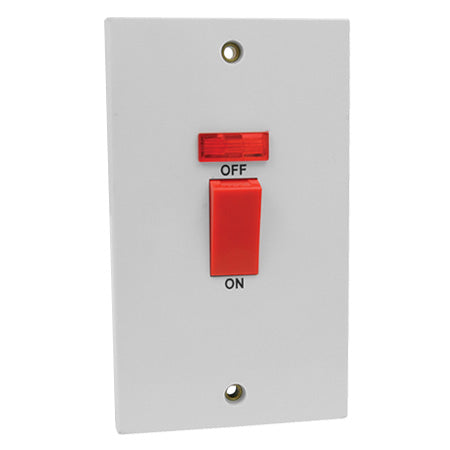 45A D.P. Switch with Neon - Rectangular
