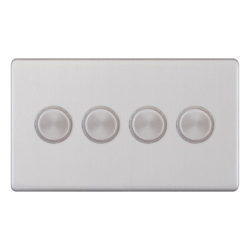Satin Chrome 4 Gang 2 Way Dimmer Switch