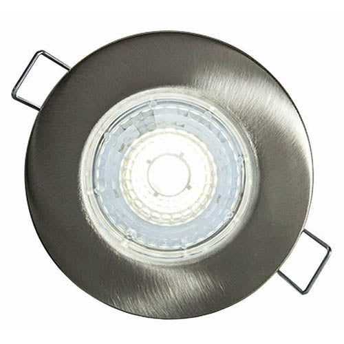 H2 Lite Fire Rated 4.3W Dimmable LED Downlight IP65  Brushed Steel 3000K