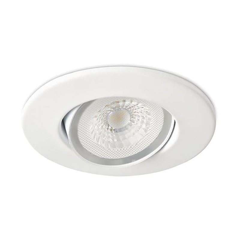 H4 Lite 4.4W Adjustable LED Downlight with Bezel & Easy-Fit Connector - Matt White CW