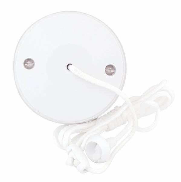QA 5A 2 Way Pull Cord Switch - White Plate