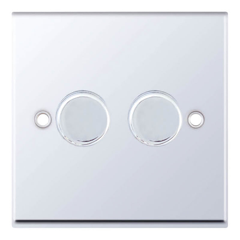 Polished Chrome 2 Gang 2 Way Dimmer Switch