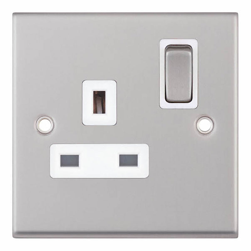 1 Gang 13 Amp Socket DP – Switched White