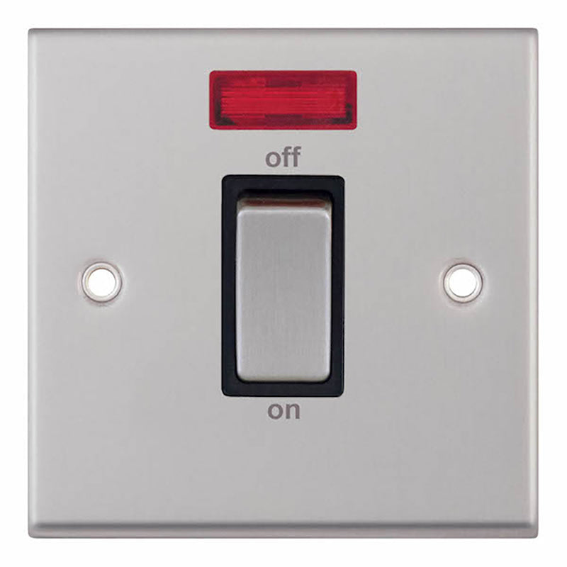45 Amp DP Switch with Neon – 1 Gang Plate