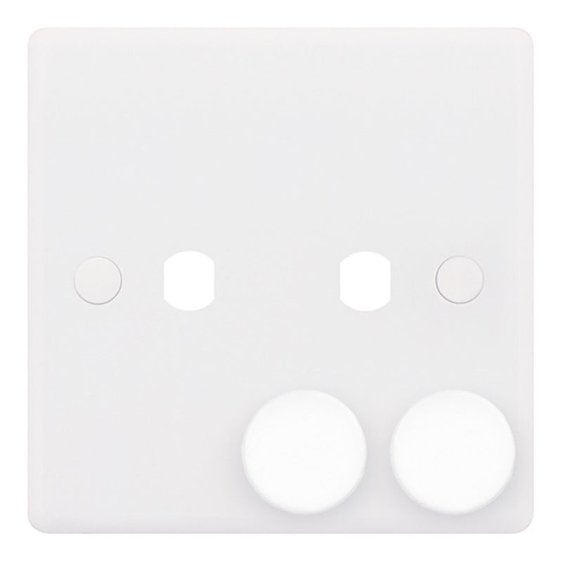 2 GANG DIMMER PLATE WITH KNOBS