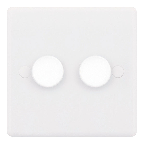 White 2 Gang 2 Way Dimmer Switch