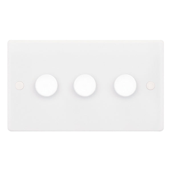 White 3 Gang 2 Way Dimmer Switch
