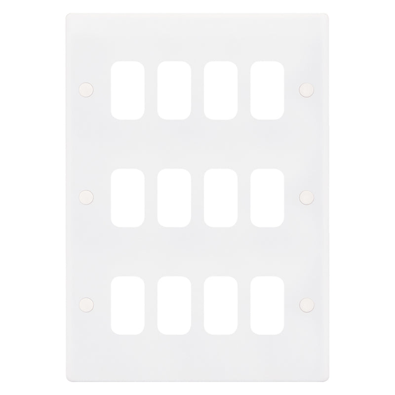 12 Aperture Modular Plate – Smooth – White