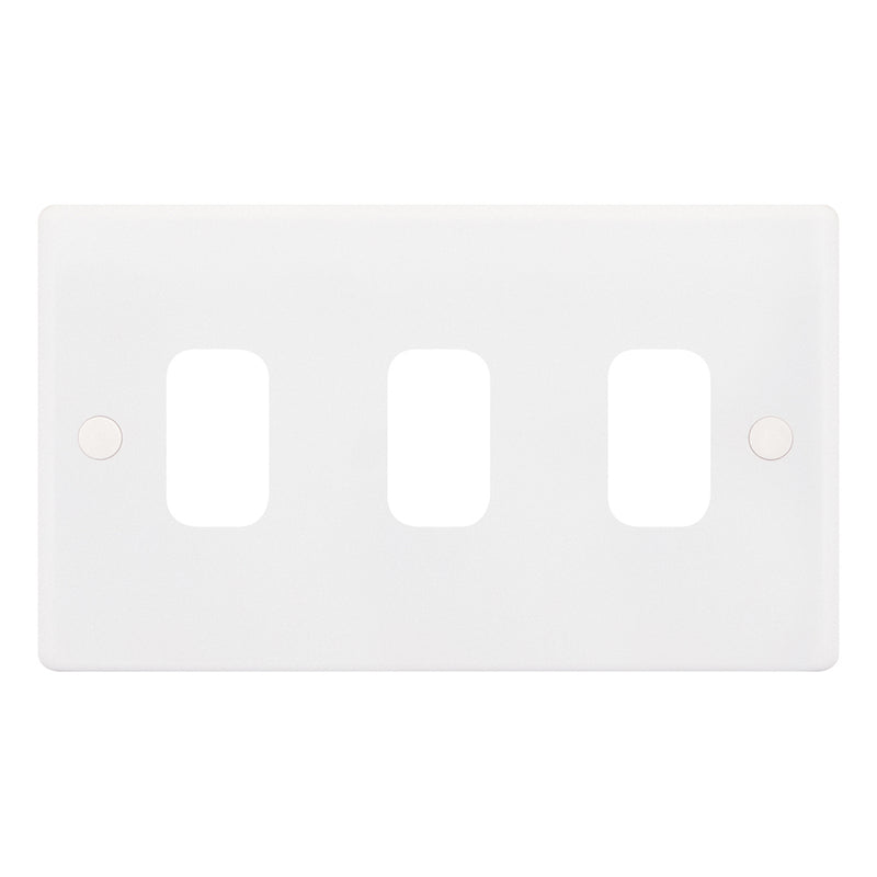 3 Aperture Modular Plate – Smooth – White