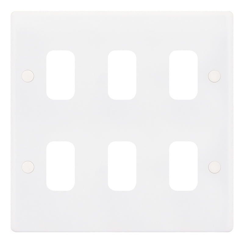 6 Aperture Modular Plate – Smooth – White