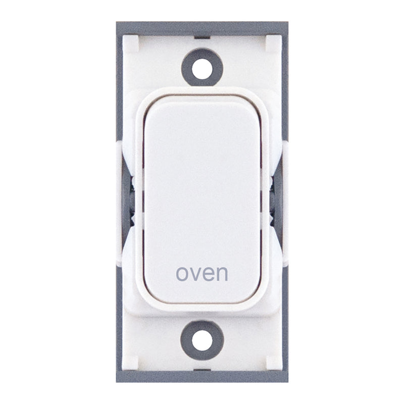 20 Amp DP Modular Switch – Marked “oven” White