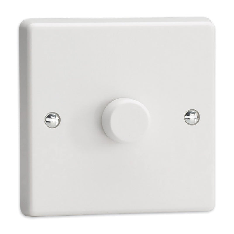 Varilight 1 Gang 2-Way Push On/Off Rotary LED Dimmer 1x 0-120W White