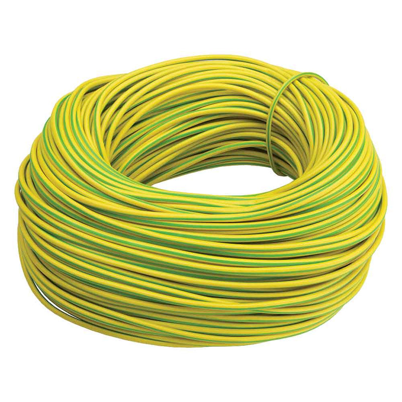 4mm PVC Cable Sleeving - Green / Yellow (Earth) - 5M Pack