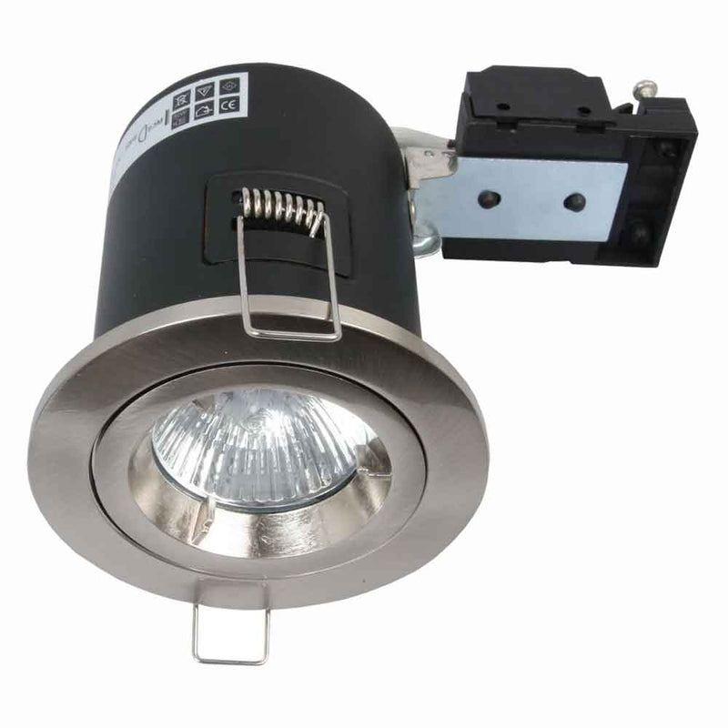 GU10 Fixed Fire Rated Downlight - Satin Chrome