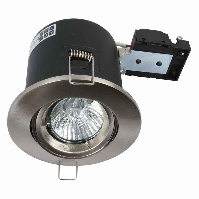 GU10 Adjustable Fire Rated Downlight - Satin Chrome