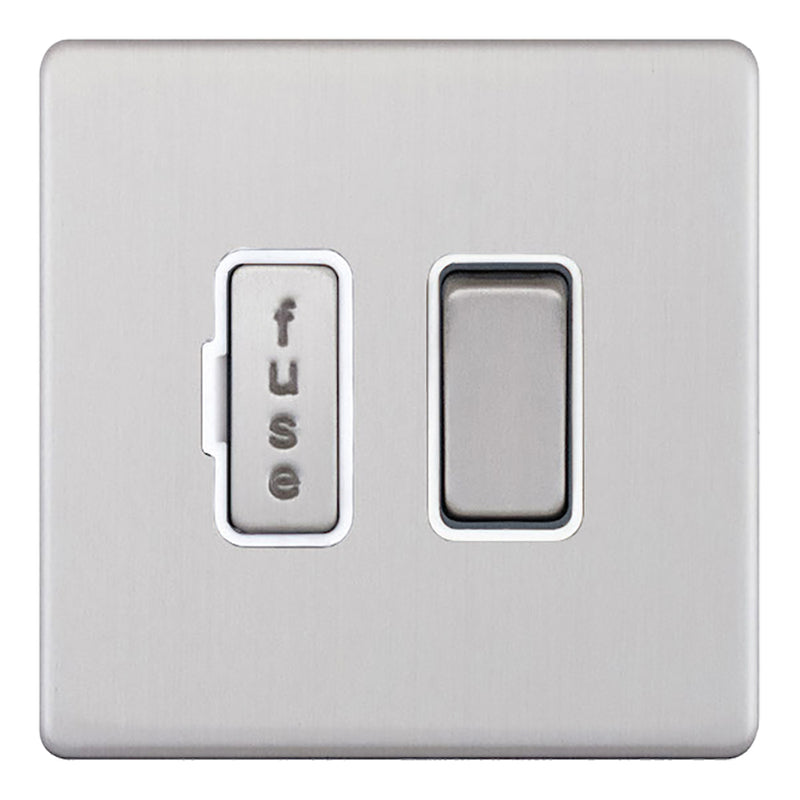 13A SWITCHED CONNECTION UNIT P/CHROME WHITE INS