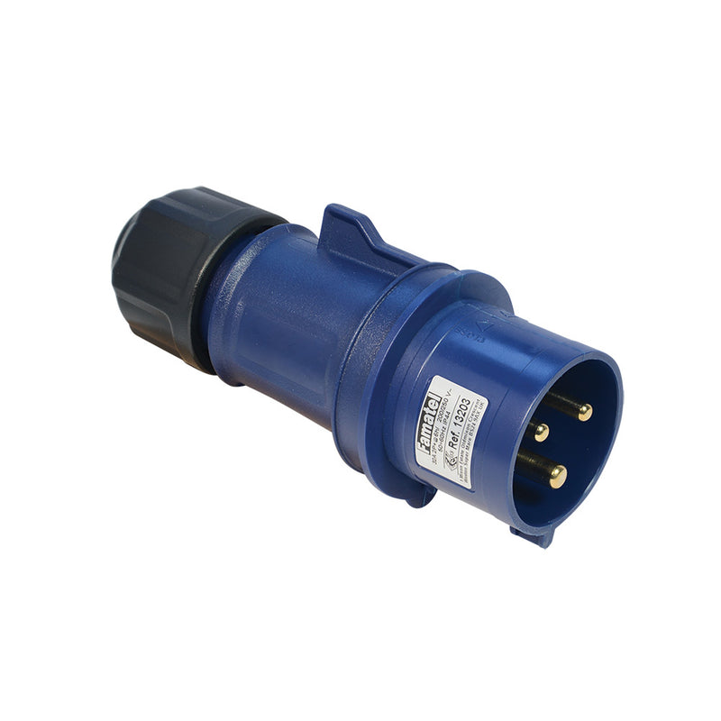 Famatel 16A 240V 2P+E Blue BS4343 IP44 Weatherproof Outdoor Industrial Plug