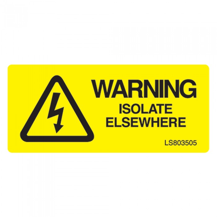 Isolate Elsewhere Yellow Black Safety Adhesive Label Sign Sticker