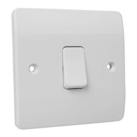MK Logic Plus 1 Gang 2 Way 10A Light Switch - White