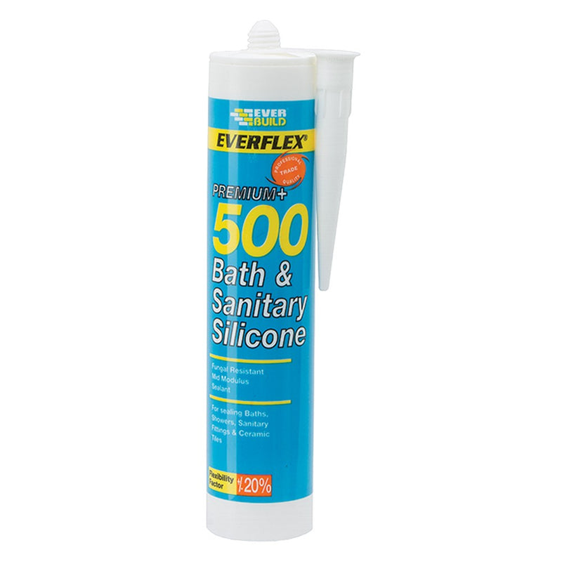 Everflex 500 Kitchen Bathroom Sanitary Silicone White 310ml