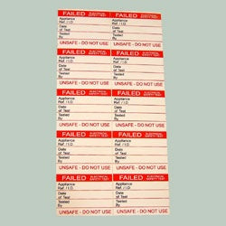 Failed Electrical Safety Test Labels - Large - 42.5 x 32.5mm - 50pk