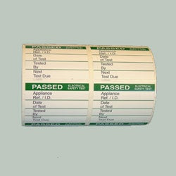 Pass Electrical Safety Test Labels - Large - 42.5 x 32.5mm - 250pk